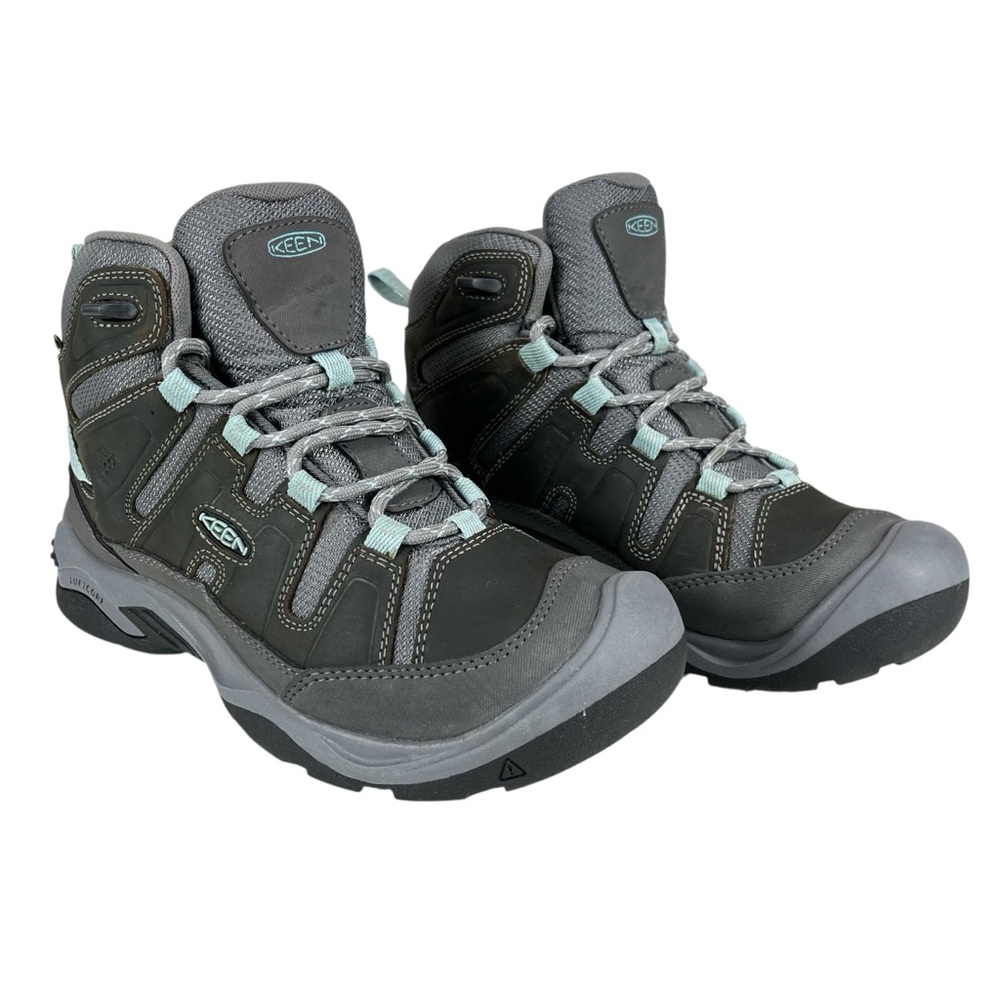 Keen Women’s 6 Gray Teal Waterproof Hiking Boots - Picture 3 of 10